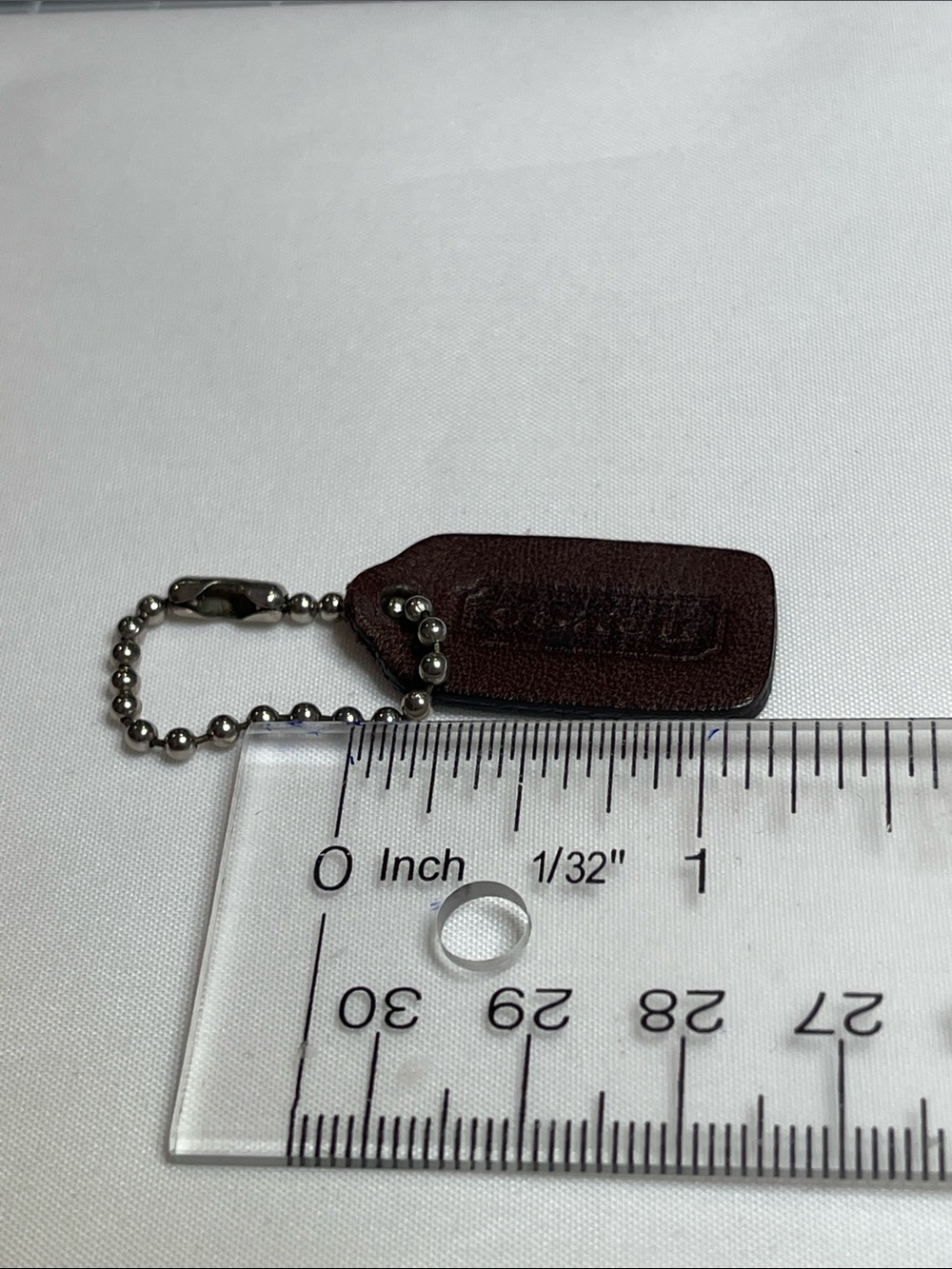 Coach Mini Dark Brown Hang Tag with Ball Chain